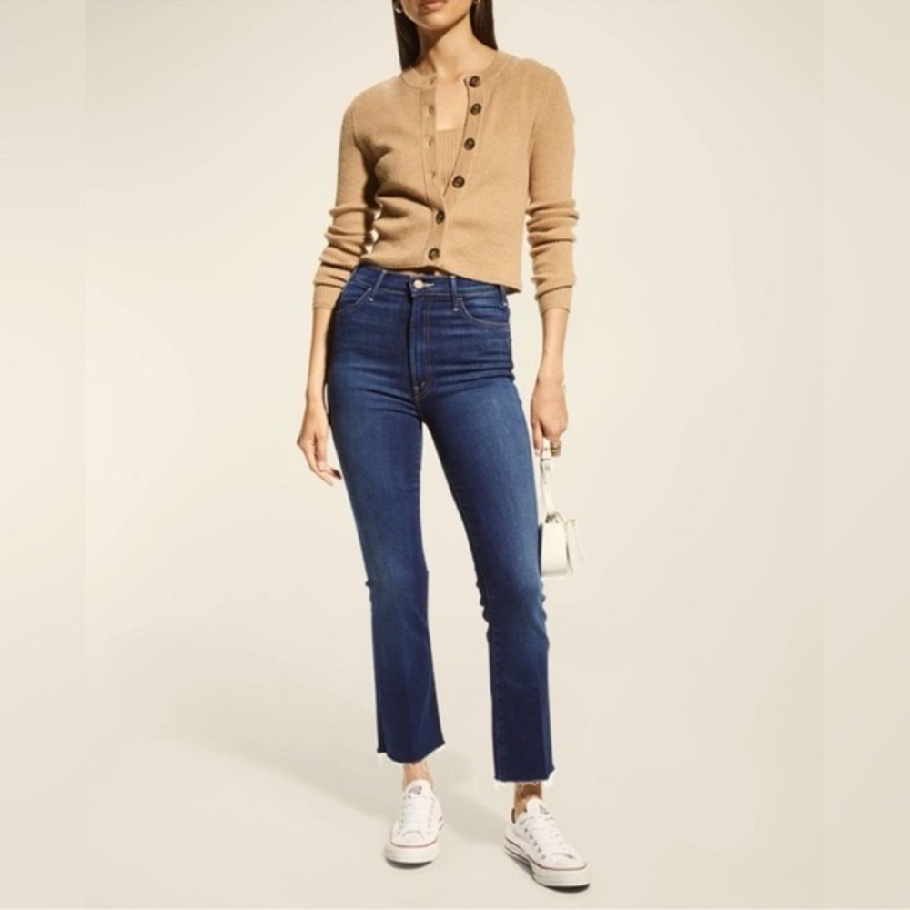 MOTHER High-Rise Straight Crop Jeans in Dark Blue
